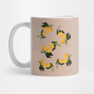 Lemons pattern mood happy citrus nude Mug